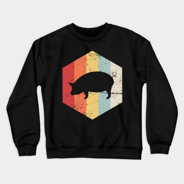 Retro 70s Pig Crewneck Sweatshirt by MeatMan